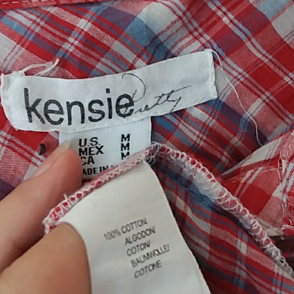 4/$20 KENSIE Pretty plaid puffy pockets - Picture 8 of 8